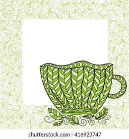 Green tea vector illustration