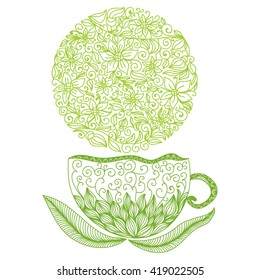 Green tea vector illustration