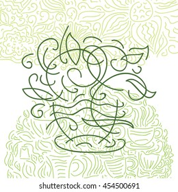Green tea. Vector illustration.