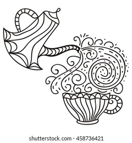 Green tea. Vector illustration.