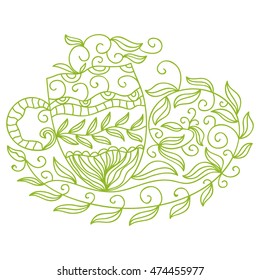 Green tea. Vector illustration.