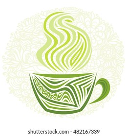 Green tea. Vector illustration.