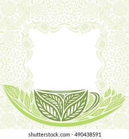 Green tea. Vector illustration.