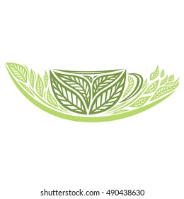 Green tea. Vector illustration.