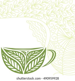 Green tea. Vector illustration.