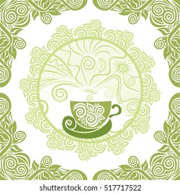 Green tea. Vector illustration.