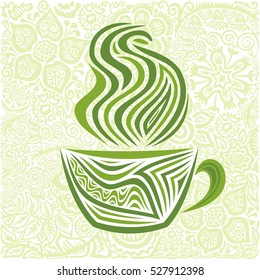 Green tea. Vector illustration.