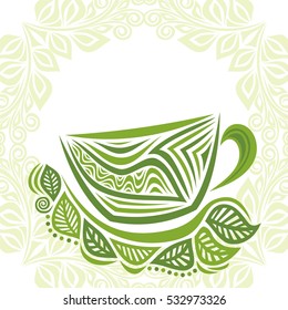 Green tea. Vector illustration.