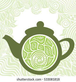 Green tea. Vector illustration.