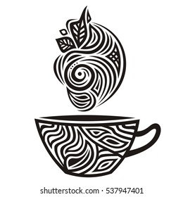 Green tea. Vector illustration.