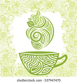 Green tea. Vector illustration.