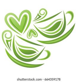 Green tea. Vector illustration.