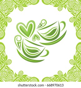 Green tea. Vector illustration.