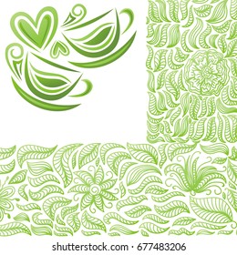Green tea. Vector illustration.