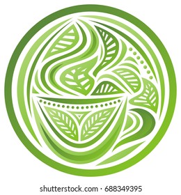 Green tea. Vector illustration.