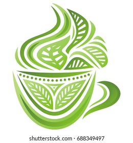 Green tea. Vector illustration.