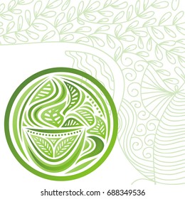 Green tea. Vector illustration.