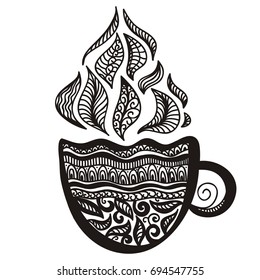 Green tea. Vector illustration.