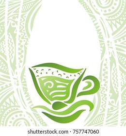 Green tea. Vector illustration.