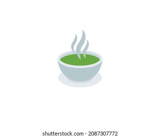 Green tea vector isolated icon. Emoji illustration. Green tea cup vector emoticon