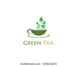 Green tea vector logo illustration