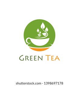 Green tea vector logo illustration