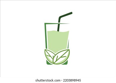 Green tea vector logo template illustration design.