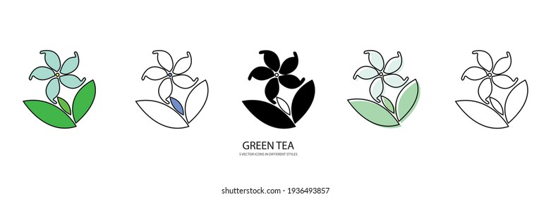 green tea vector type icon