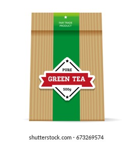 Green Tea vintage packaging vector