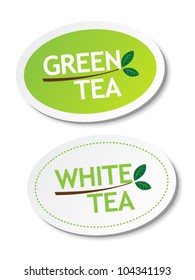 Green tea and White tea stickers