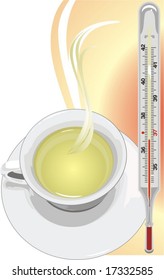 Green tea will deliver from a flu. Vector