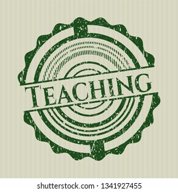 Green Teaching grunge stamp