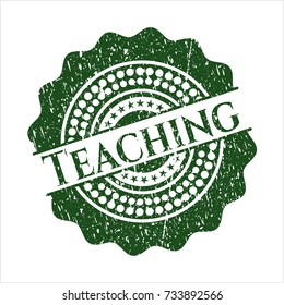 Green Teaching rubber stamp with grunge texture