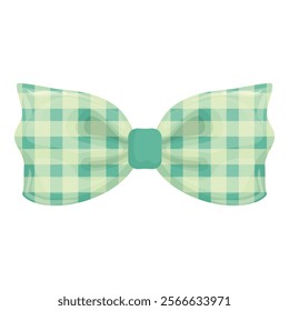 Green and teal bow tie with a gingham pattern, perfect for adding a touch of elegance to any occasion