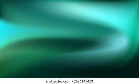 Green teal gradient background. Smooth abstract green gradient. Blurred turquoise water wave background. Vector illustration. EPS 10.