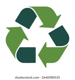Design Circular de Setas de Símbolo de Reciclagem Verde e Azul