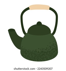 green teapot icon flat isolated