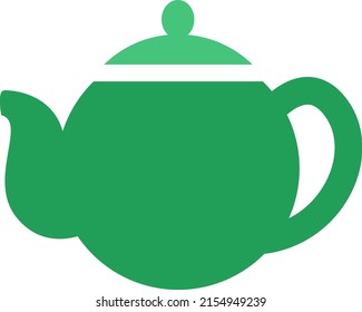 Green teapot, illustration, vector on a white background.