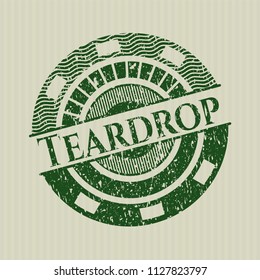 Green Teardrop distress rubber grunge texture stamp