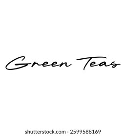 Green Teas text for T-shirt and other use on white background.