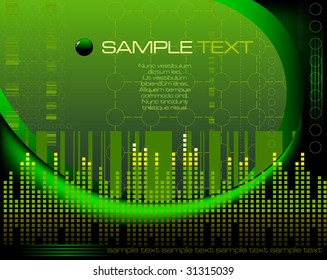 green tech abstract background - vector illustration