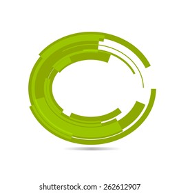 Green tech circle. Vector. Can be used as logo.