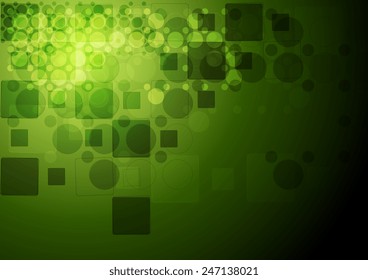 Green tech geometry background. Vector design