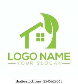 Green Tech Homes Green Logo Diseño de logotipo de Vector Imagen editable HOM Logo