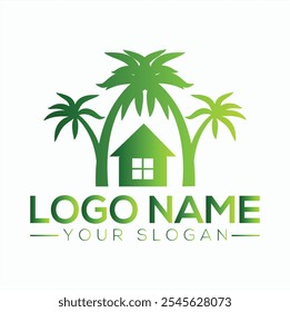 Green Tech Homes Green Logo Diseño de logotipo de Vector Imagen editable HOM Logo