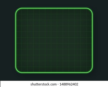 Green tech hud grid . Technology vector digital screen .