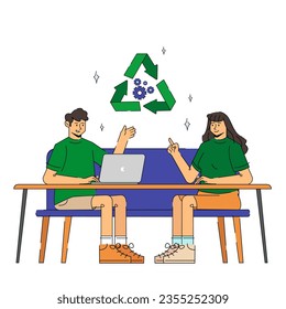 Green Tech Innovators Character Illustration