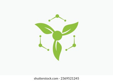 green tech logo design with technology concept