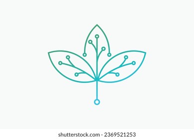 green tech logo design with technology concept