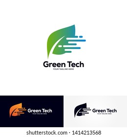 Green Tech Logo Designs Template, Creative Technology Logo Symbol